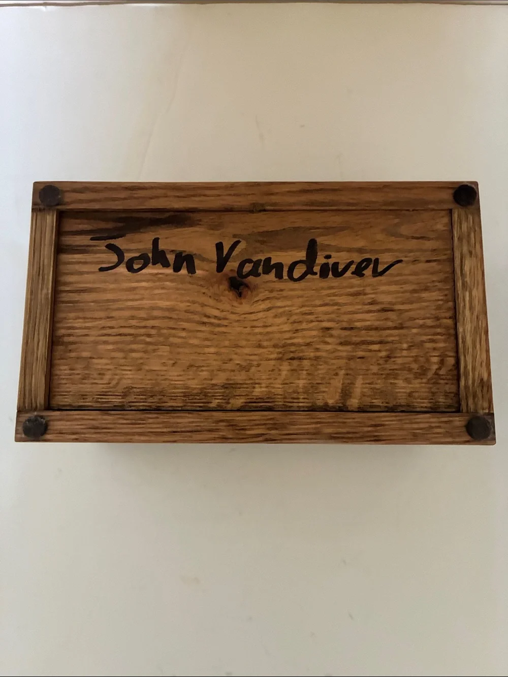 Hand Crafted Wooden Vanity Tray Box - Natural Oak Brown